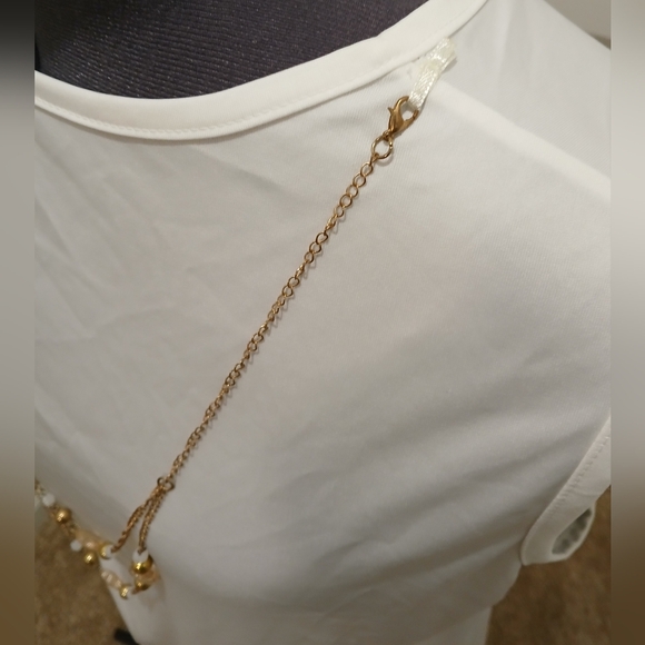 NWT Alfred Dunner Almond Sweater Shirt Necklace Set - Picture 8 of 11